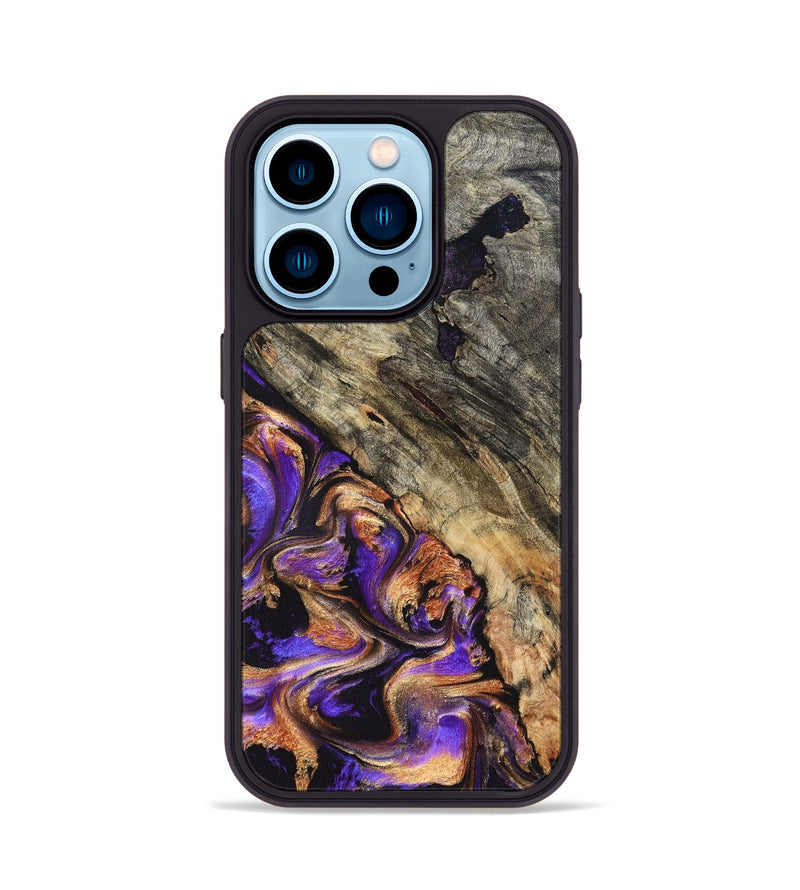 iPhone 14 Pro Wood Phone Case - Oscar (Purple, 827332)