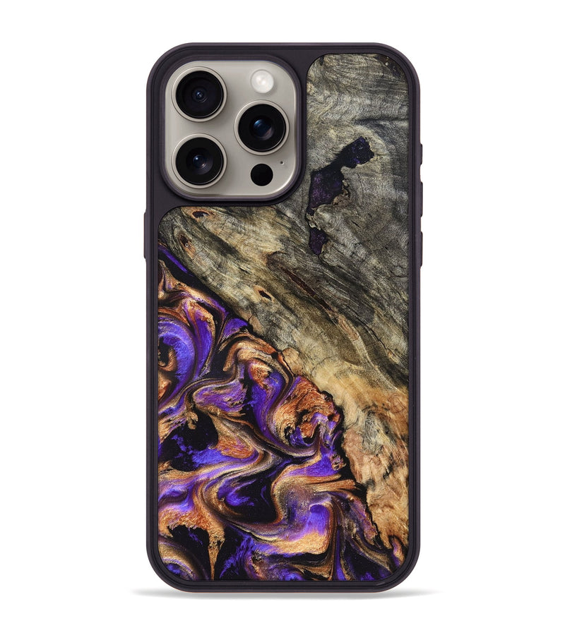 iPhone 15 Pro Max Wood Phone Case - Oscar (Purple, 827332)