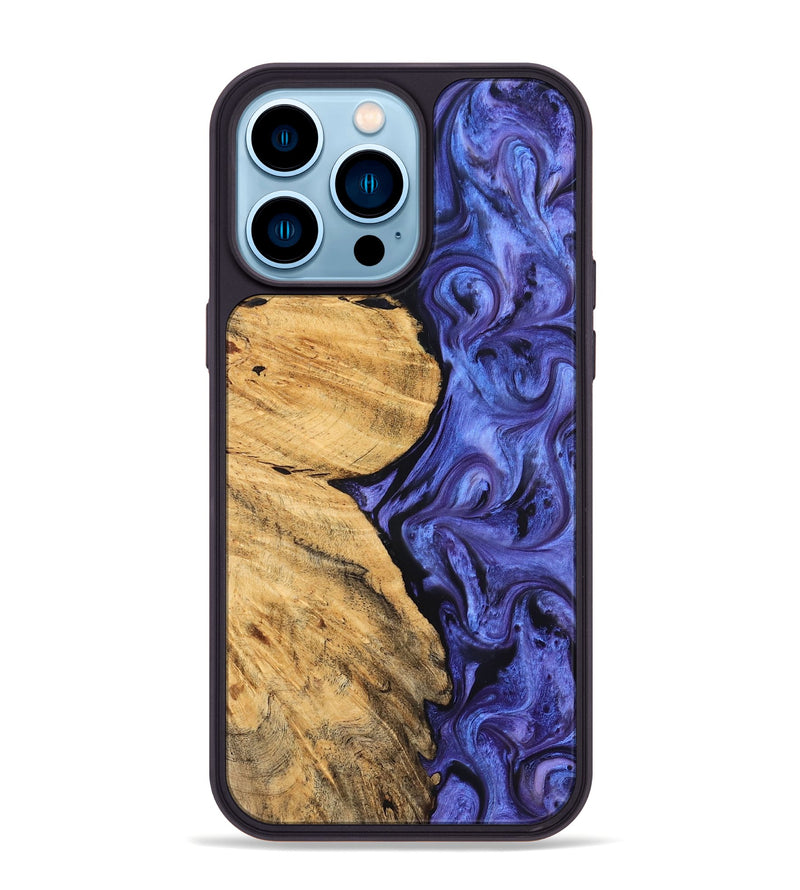 iPhone 14 Pro Max Wood Phone Case - Chana (Purple, 827333)