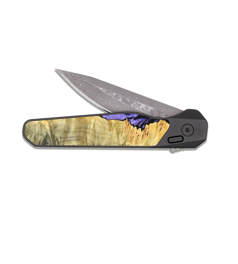 EDC Dark Damascus Wood Pocket Knife - Dixie (Purple, 827334)