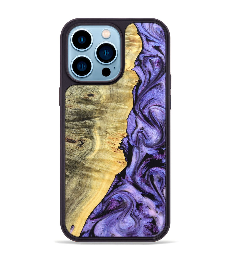 iPhone 14 Pro Max Wood Phone Case - Dixie (Purple, 827334)