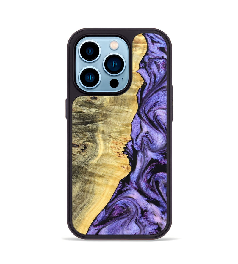 iPhone 14 Pro Wood Phone Case - Dixie (Purple, 827334)