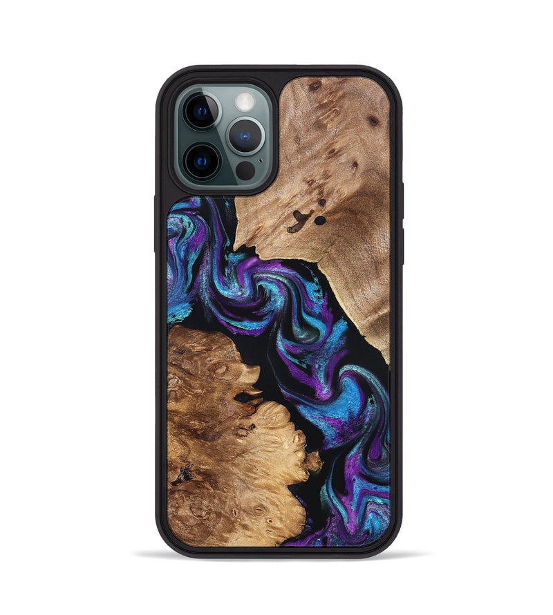 iPhone 12 Pro Wood Phone Case - Jorden (Purple, 827336)