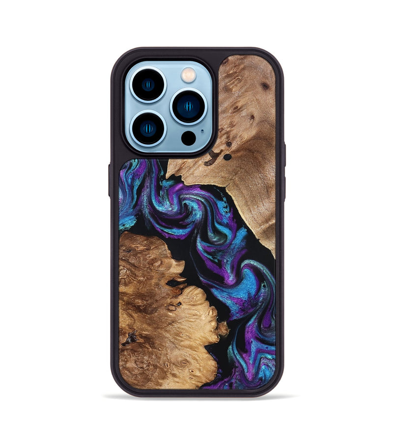 iPhone 14 Pro Wood Phone Case - Jorden (Purple, 827336)