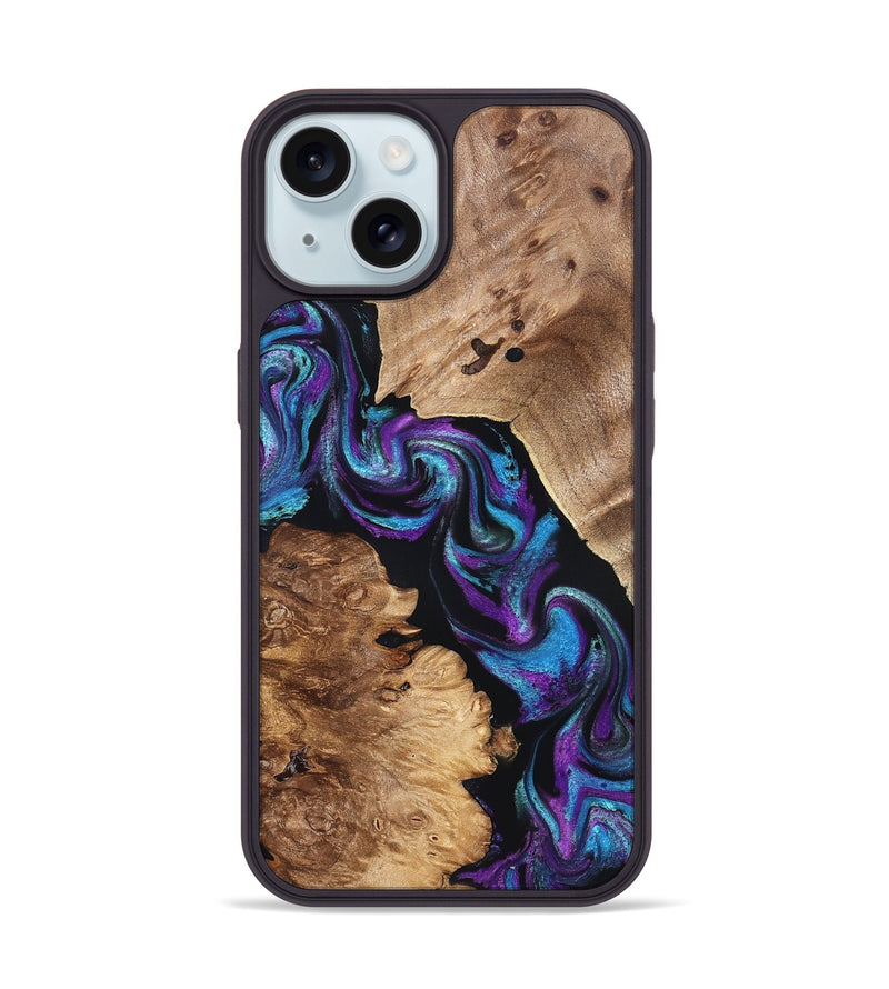 iPhone 15 Wood Phone Case - Jorden (Purple, 827336)