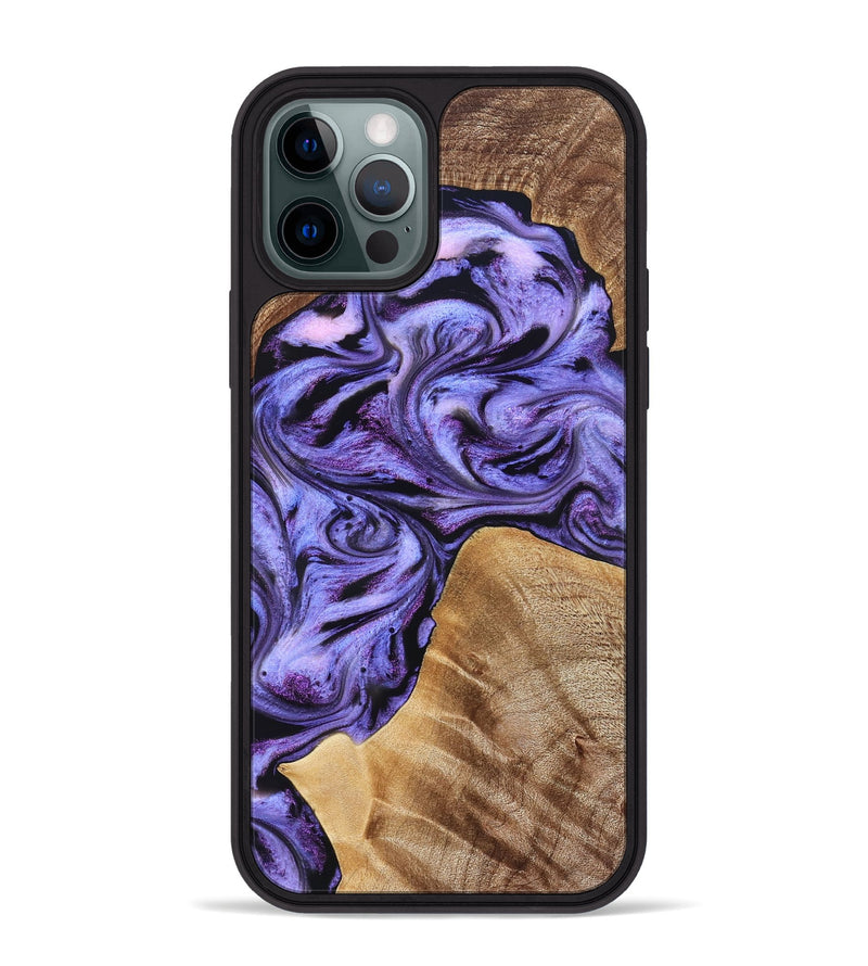 iPhone 12 Pro Max Wood Phone Case - Liberty (Purple, 827337)