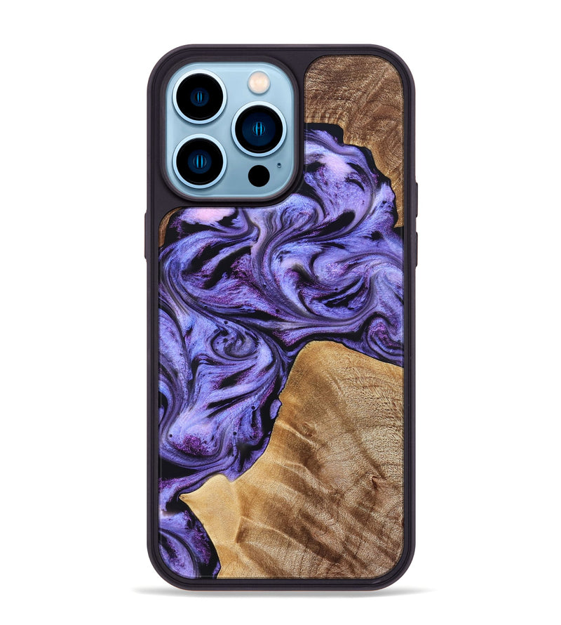iPhone 14 Pro Max Wood Phone Case - Liberty (Purple, 827337)