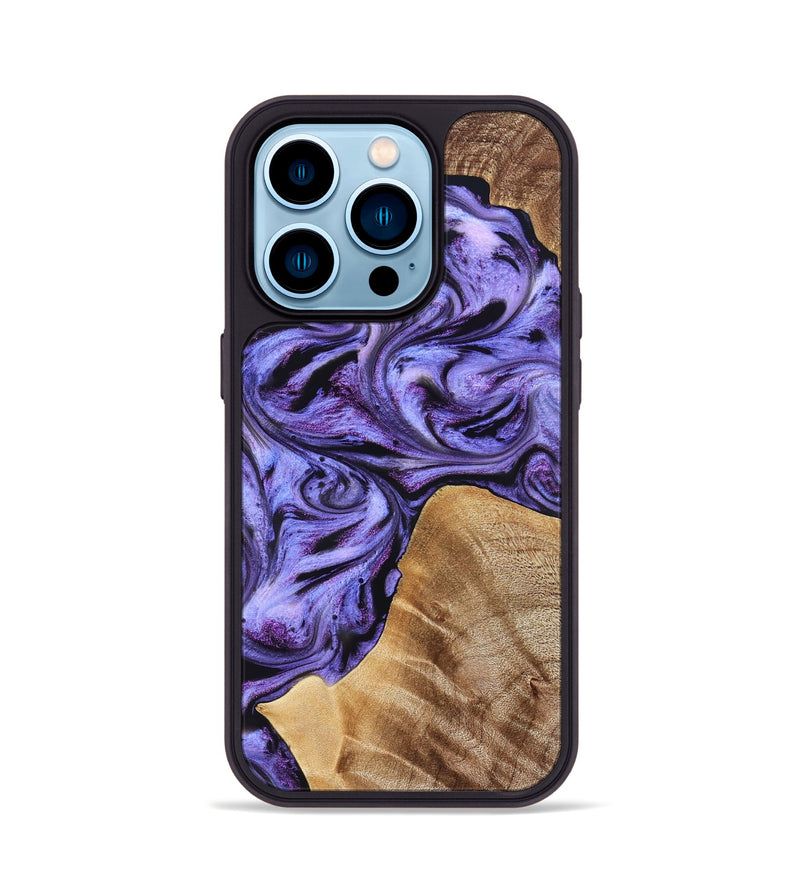 iPhone 14 Pro Wood Phone Case - Liberty (Purple, 827337)