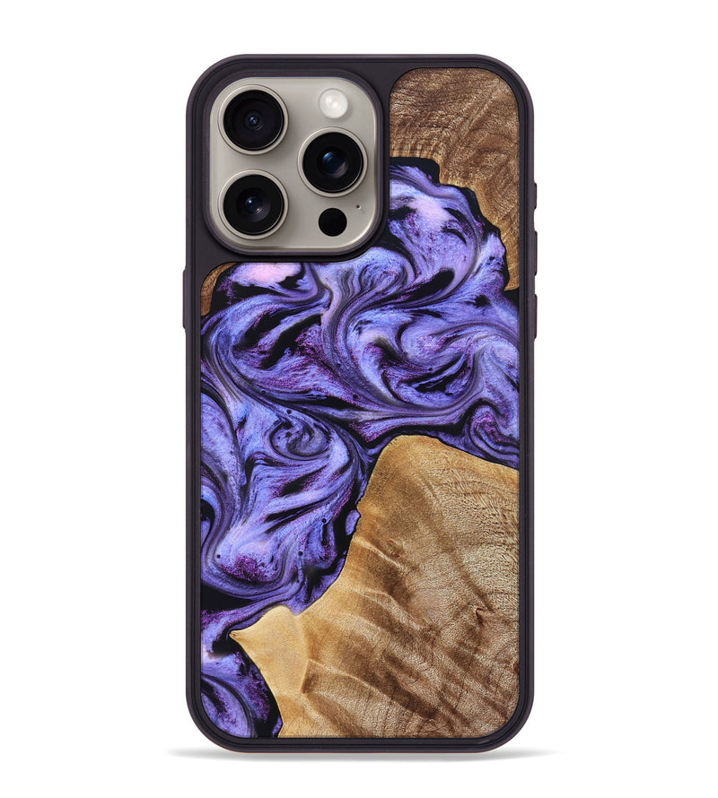 iPhone 15 Pro Max Wood Phone Case - Liberty (Purple, 827337)