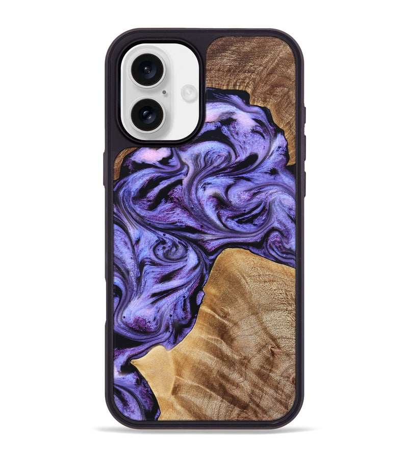 iPhone 16 Plus Wood Phone Case - Liberty (Purple, 827337)