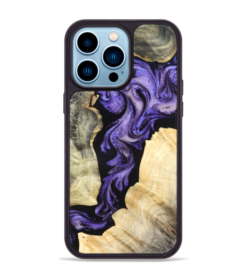 iPhone 14 Pro Max Wood Phone Case - Devyn (Purple, 827338)