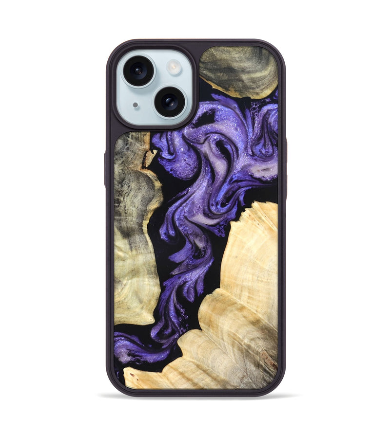 iPhone 15 Wood Phone Case - Devyn (Purple, 827338)