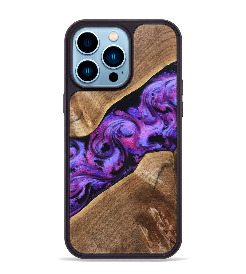 iPhone 14 Pro Max Wood Phone Case - Corey (Purple, 827339)