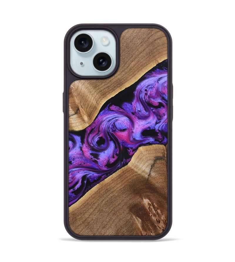 iPhone 15 Wood Phone Case - Corey (Purple, 827339)