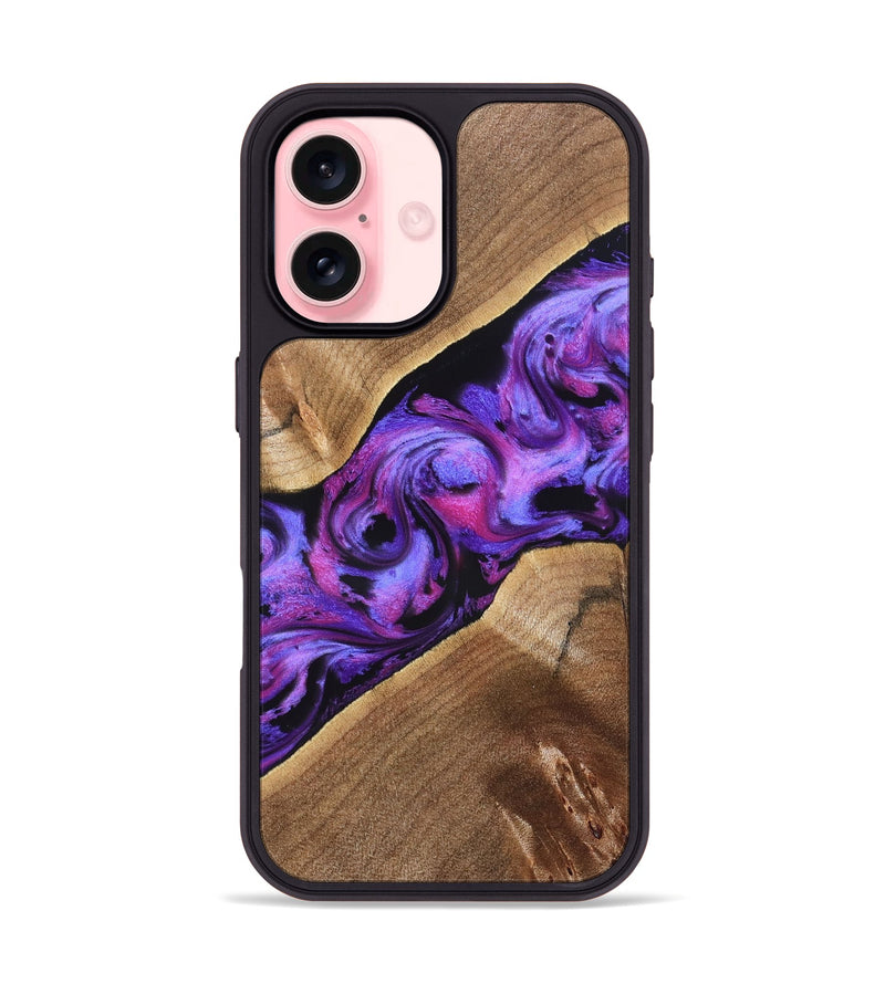 iPhone 16 Wood Phone Case - Corey (Purple, 827339)