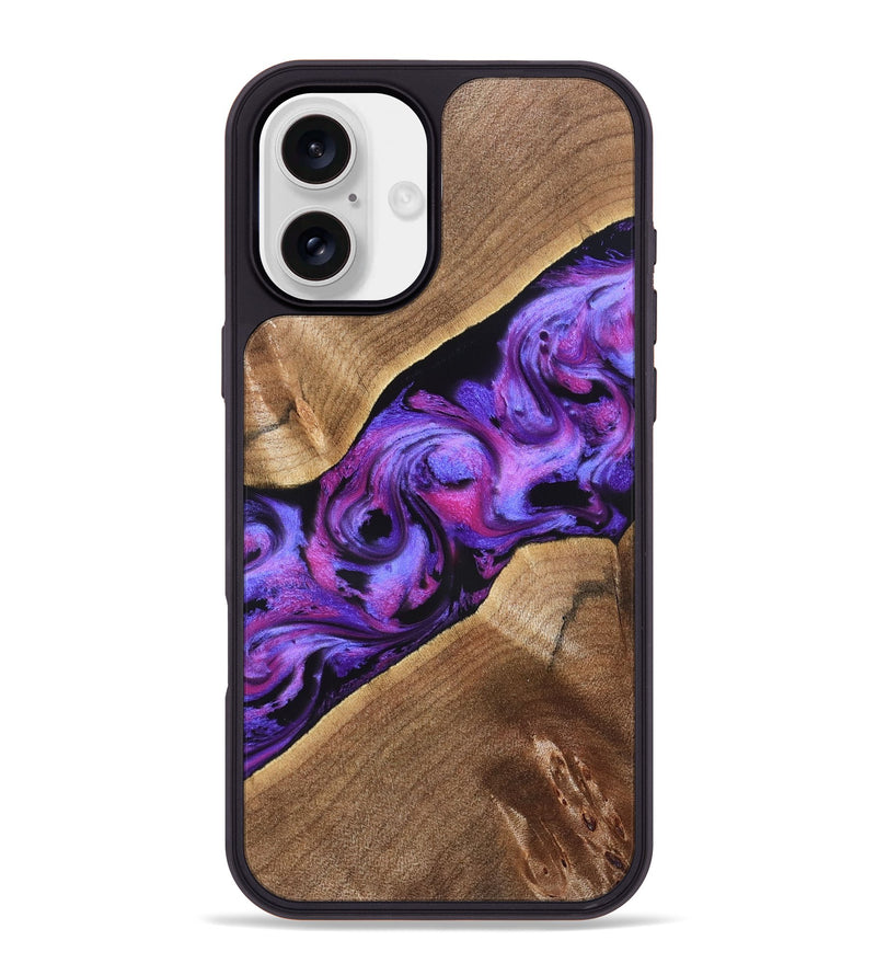 iPhone 16 Plus Wood Phone Case - Corey (Purple, 827339)