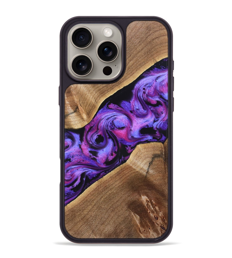 iPhone 16 Pro Max Wood Phone Case - Corey (Purple, 827339)