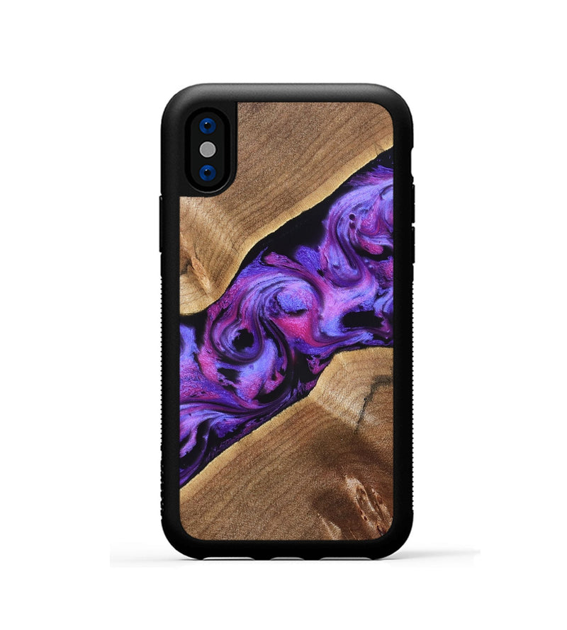 iPhone Xs Wood Phone Case - Corey (Purple, 827339)