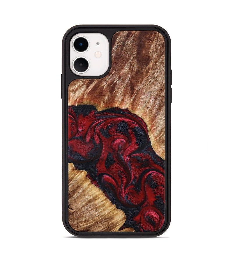 iPhone 11 Wood Phone Case - Stone (Red, 827340)