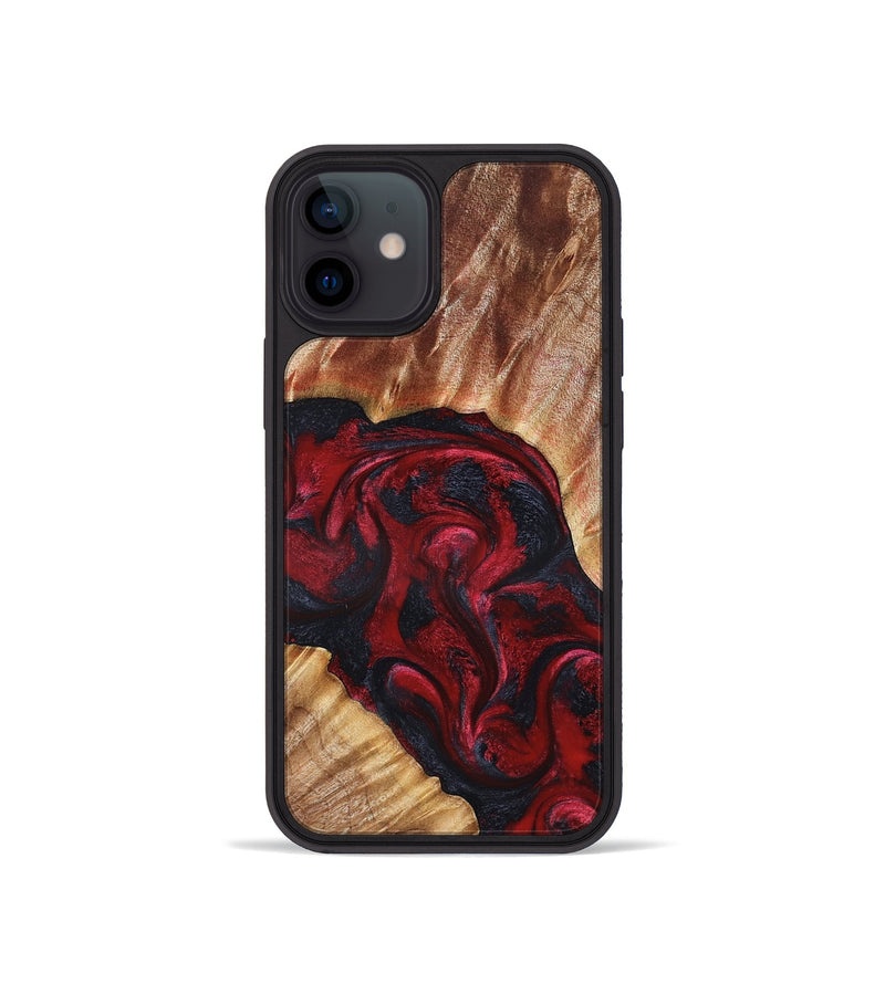 iPhone 12 mini Wood Phone Case - Stone (Red, 827340)