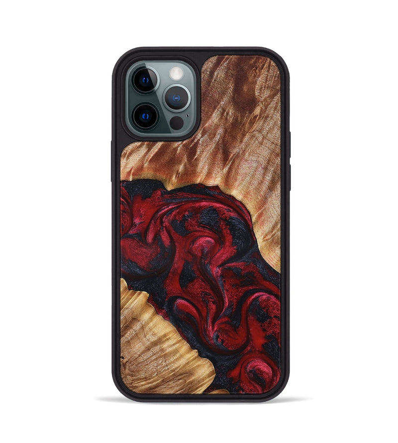 iPhone 12 Pro Wood Phone Case - Stone (Red, 827340)