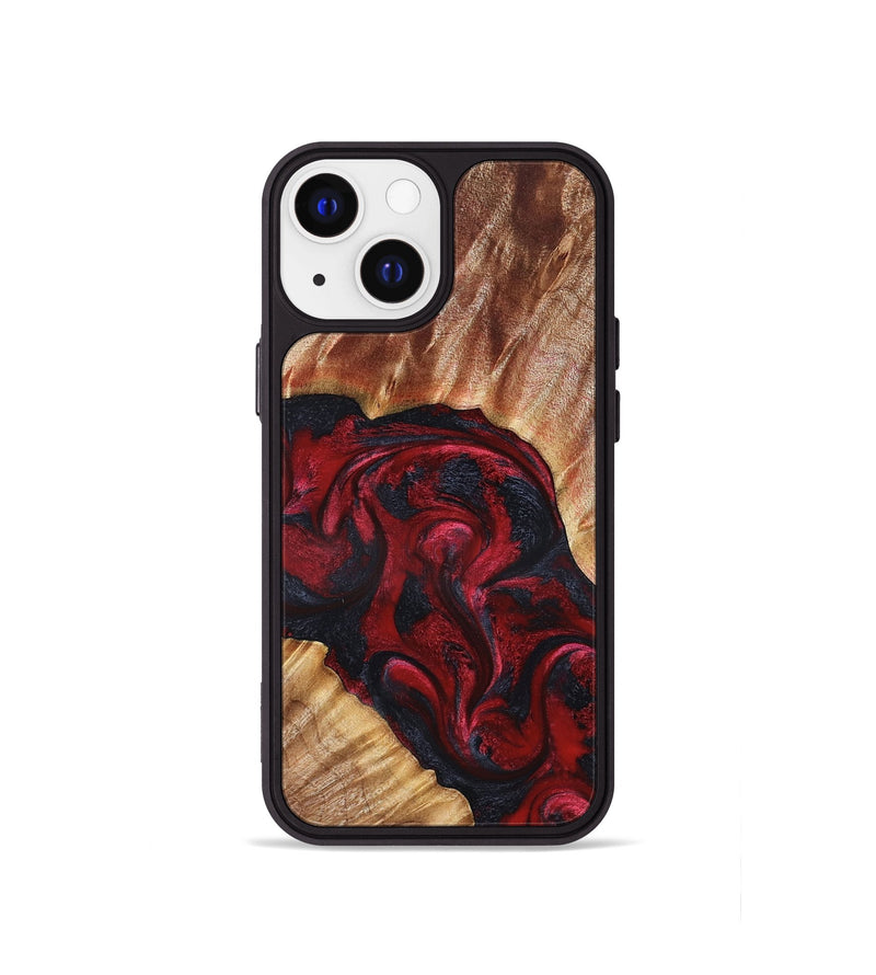 iPhone 13 mini Wood Phone Case - Stone (Red, 827340)