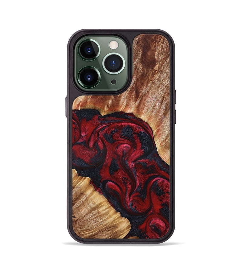 iPhone 13 Pro Wood Phone Case - Stone (Red, 827340)