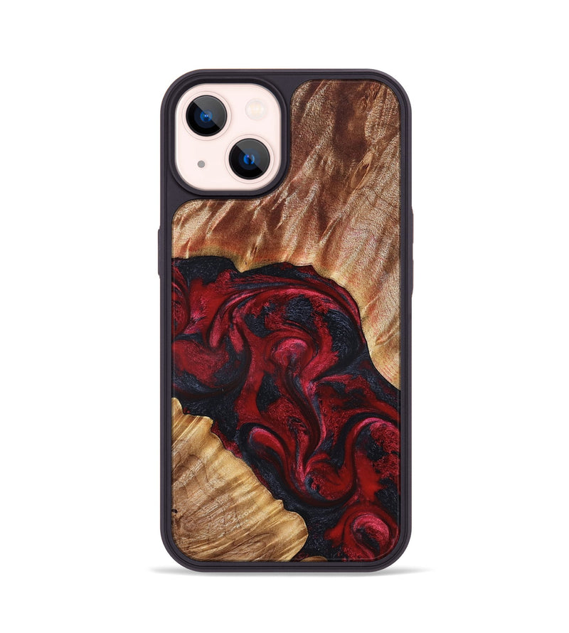 iPhone 14 Wood Phone Case - Stone (Red, 827340)