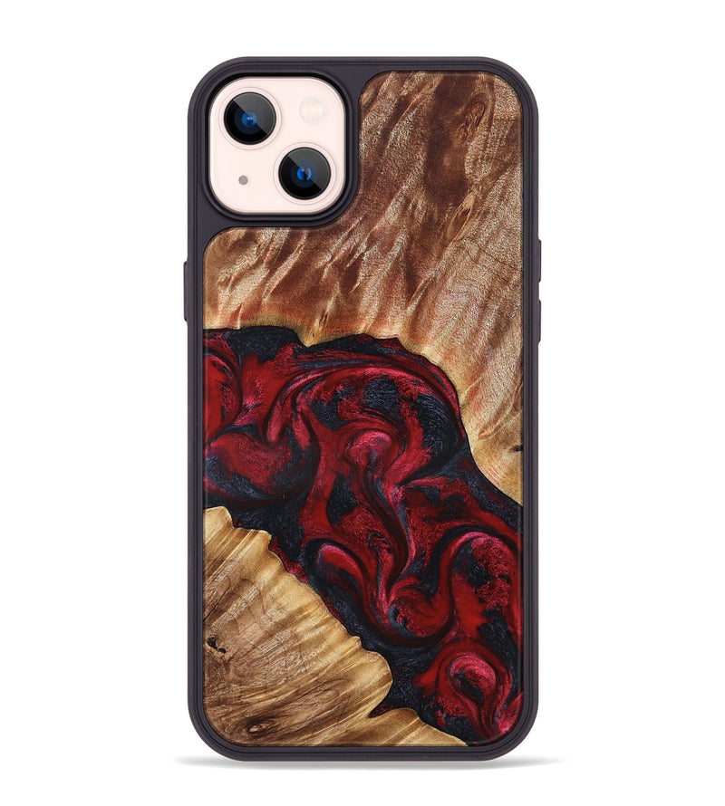 iPhone 14 Plus Wood Phone Case - Stone (Red, 827340)