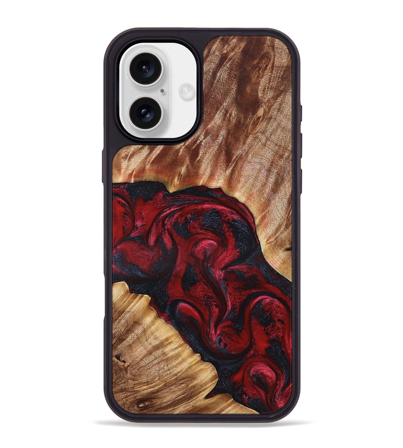 iPhone 16 Plus Wood Phone Case - Stone (Red, 827340)