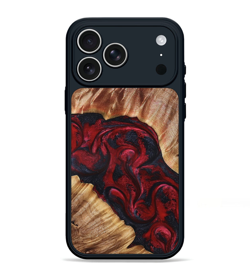 iPhone 17 Pro Max Wood Phone Case - Stone (Red, 827340)