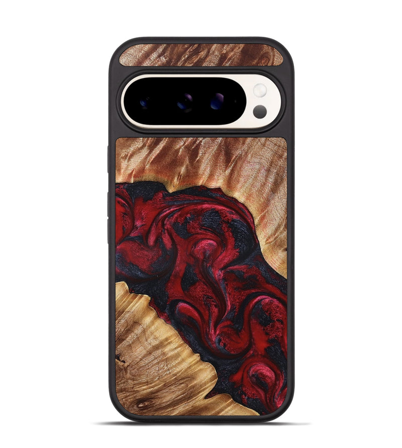 Pixel 9 Pro Wood Phone Case - Stone (Red, 827340)