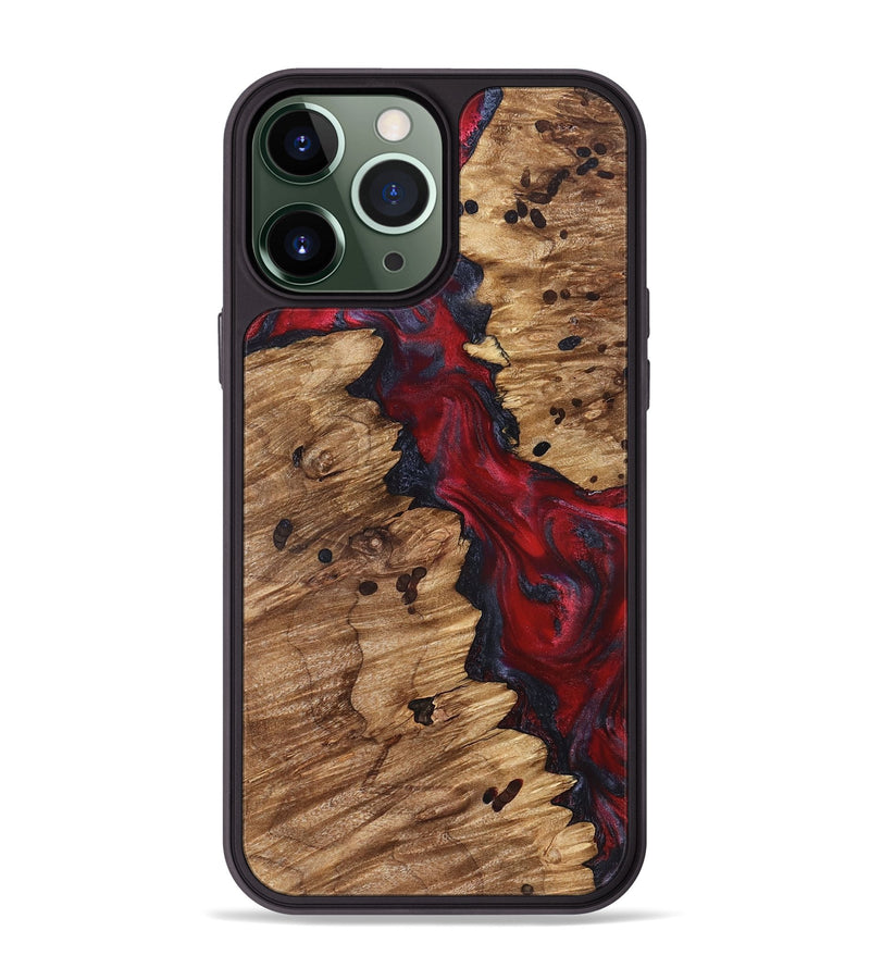 iPhone 13 Pro Max Wood Phone Case - Anitra (Red, 827341)