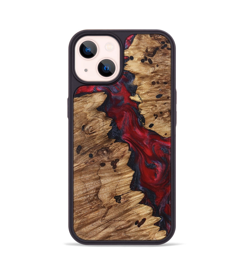iPhone 14 Wood Phone Case - Anitra (Red, 827341)