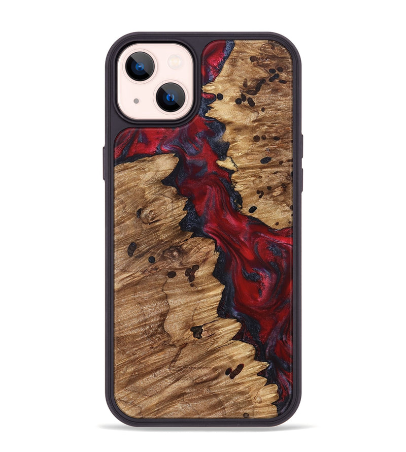 iPhone 14 Plus Wood Phone Case - Anitra (Red, 827341)