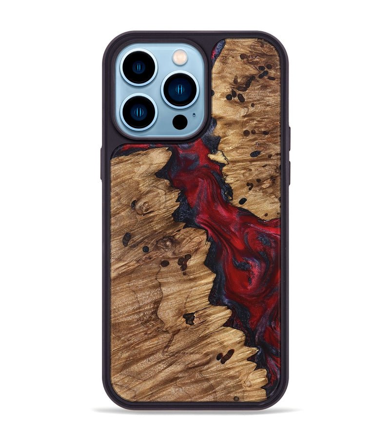 iPhone 14 Pro Max Wood Phone Case - Anitra (Red, 827341)
