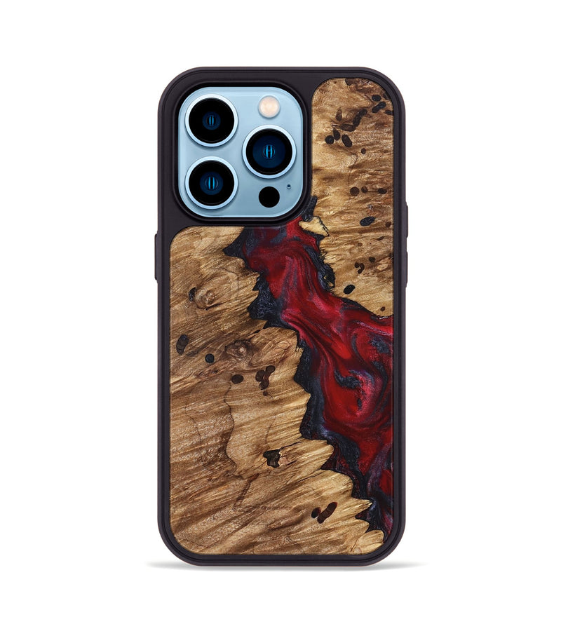 iPhone 14 Pro Wood Phone Case - Anitra (Red, 827341)