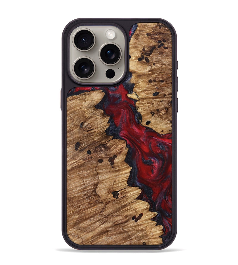 iPhone 15 Pro Max Wood Phone Case - Anitra (Red, 827341)