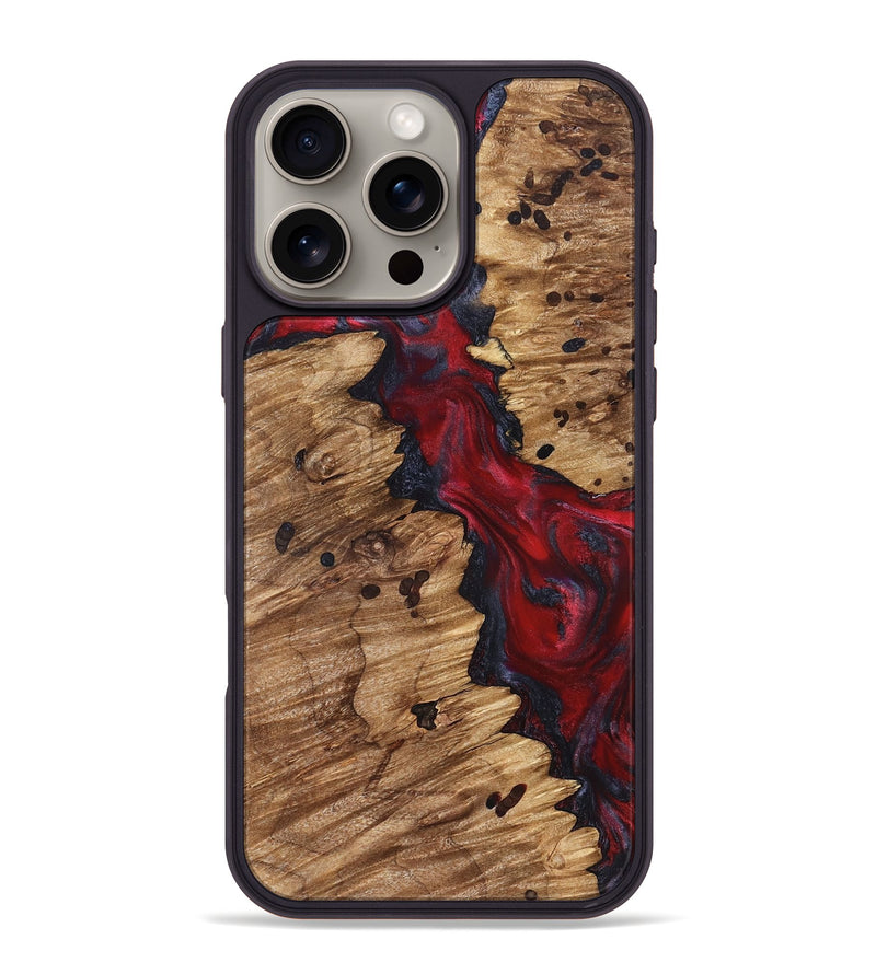 iPhone 16 Pro Max Wood Phone Case - Anitra (Red, 827341)