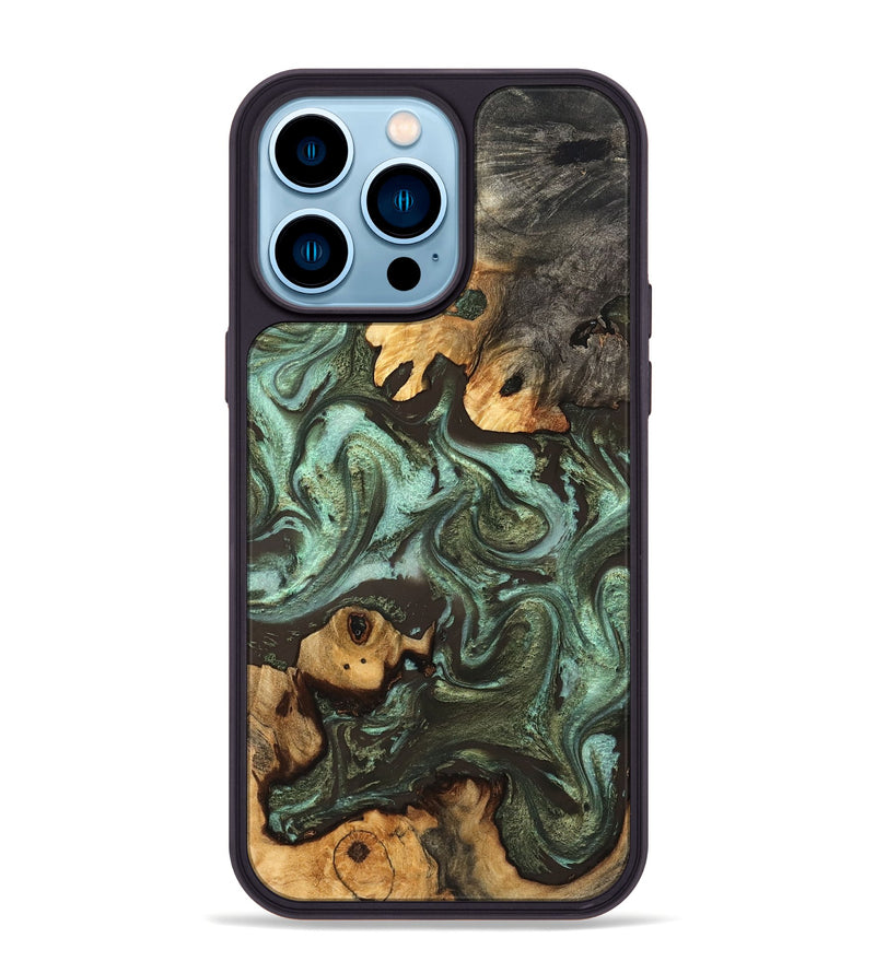 iPhone 14 Pro Max Wood Phone Case - Aldo (Green, 827343)