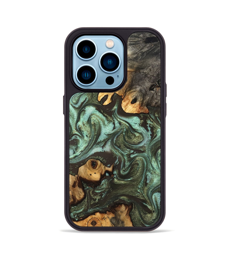 iPhone 14 Pro Wood Phone Case - Aldo (Green, 827343)