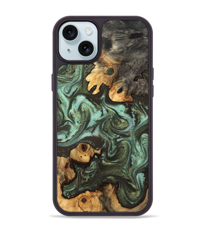 iPhone 15 Plus Wood Phone Case - Aldo (Green, 827343)