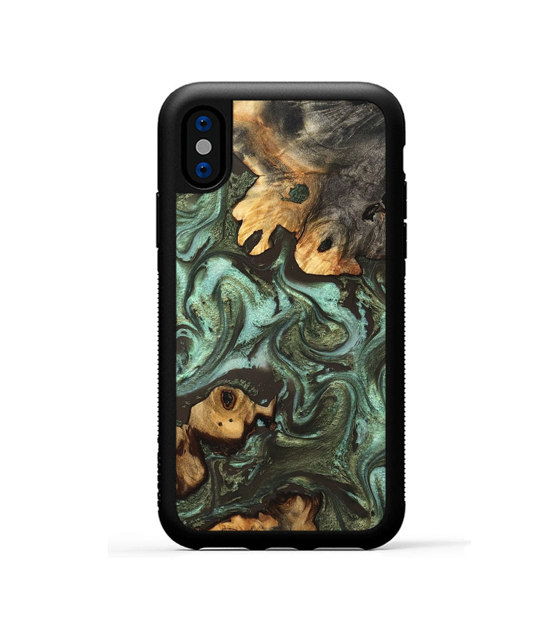 iPhone Xs Wood Phone Case - Aldo (Green, 827343)