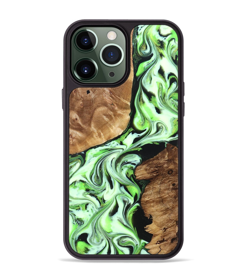 iPhone 13 Pro Max Wood Phone Case - Luther (Green, 827345)