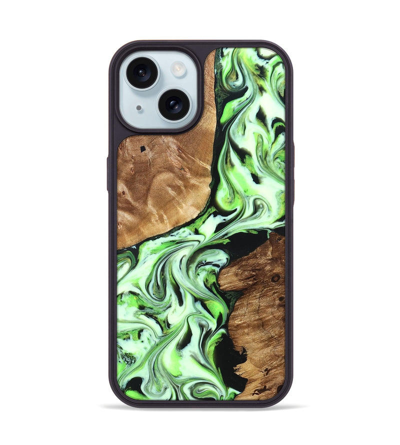 iPhone 15 Wood Phone Case - Luther (Green, 827345)