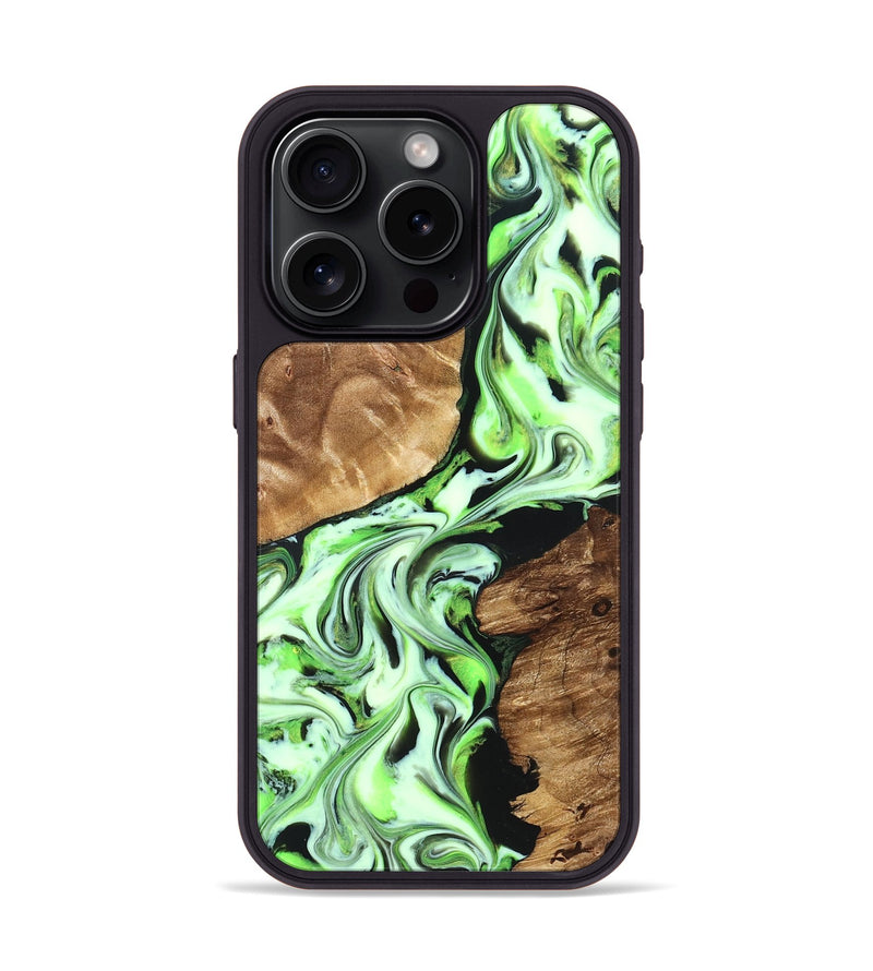 iPhone 15 Pro Wood Phone Case - Luther (Green, 827345)