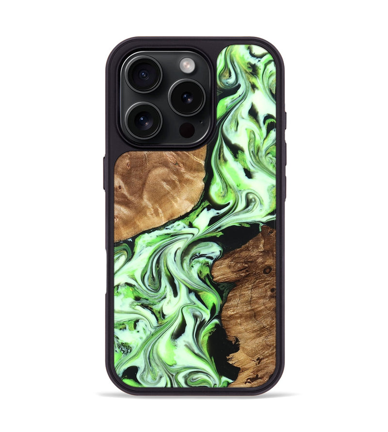 iPhone 16 Pro Wood Phone Case - Luther (Green, 827345)