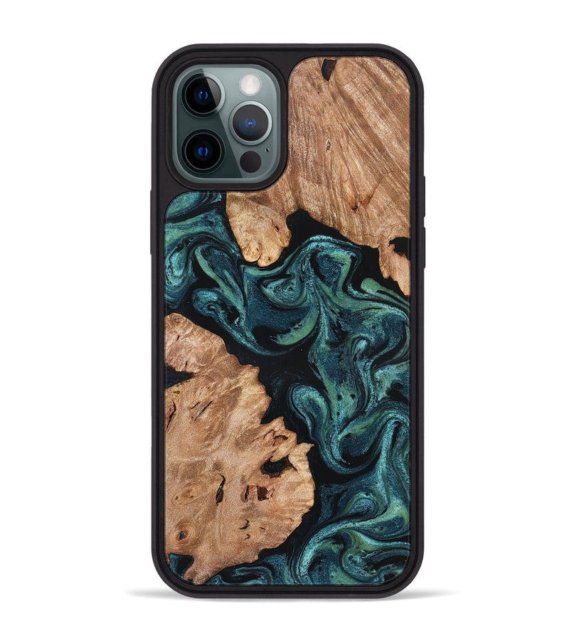 iPhone 12 Pro Max Wood Phone Case - Maxwell (Green, 827346)