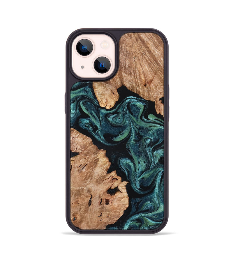iPhone 14 Wood Phone Case - Maxwell (Green, 827346)