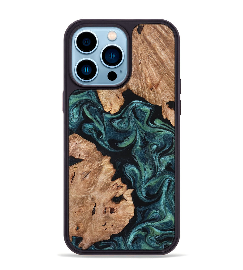 iPhone 14 Pro Max Wood Phone Case - Maxwell (Green, 827346)